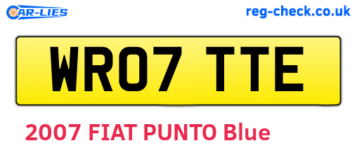 WR07TTE are the vehicle registration plates.