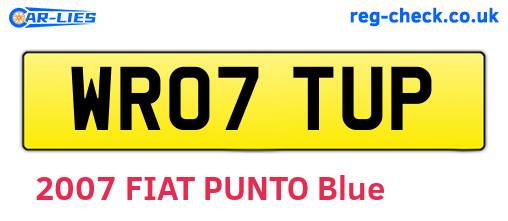 WR07TUP are the vehicle registration plates.