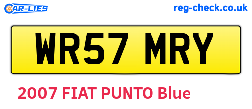 WR57MRY are the vehicle registration plates.