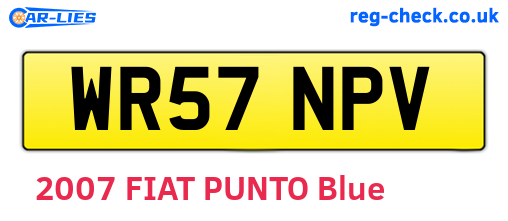 WR57NPV are the vehicle registration plates.