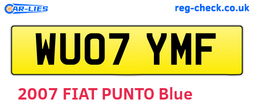 WU07YMF are the vehicle registration plates.