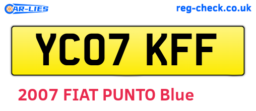 YC07KFF are the vehicle registration plates.