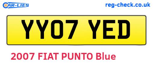 YY07YED are the vehicle registration plates.