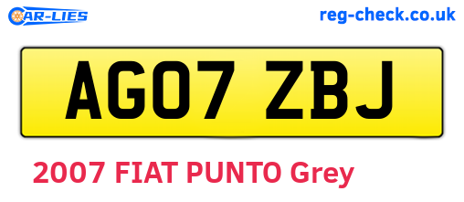 AG07ZBJ are the vehicle registration plates.