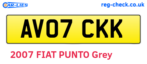 AV07CKK are the vehicle registration plates.