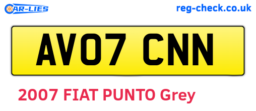 AV07CNN are the vehicle registration plates.