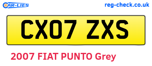 CX07ZXS are the vehicle registration plates.
