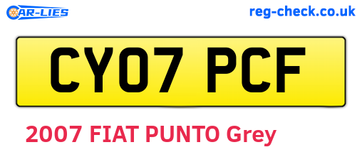 CY07PCF are the vehicle registration plates.