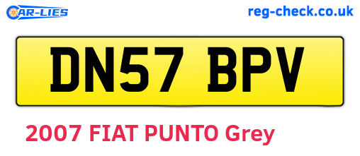 DN57BPV are the vehicle registration plates.