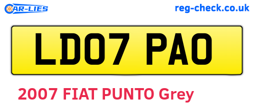 LD07PAO are the vehicle registration plates.