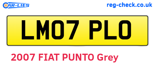 LM07PLO are the vehicle registration plates.