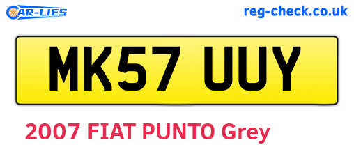 MK57UUY are the vehicle registration plates.