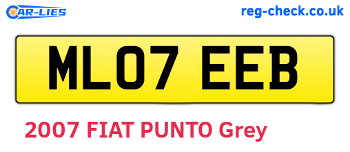 ML07EEB are the vehicle registration plates.