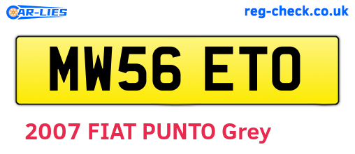 MW56ETO are the vehicle registration plates.