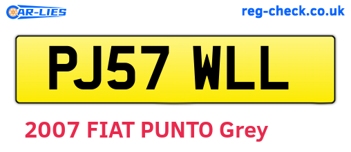 PJ57WLL are the vehicle registration plates.