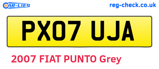 PX07UJA are the vehicle registration plates.