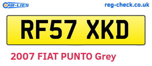 RF57XKD are the vehicle registration plates.