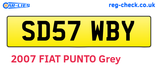 SD57WBY are the vehicle registration plates.