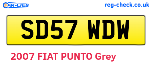 SD57WDW are the vehicle registration plates.