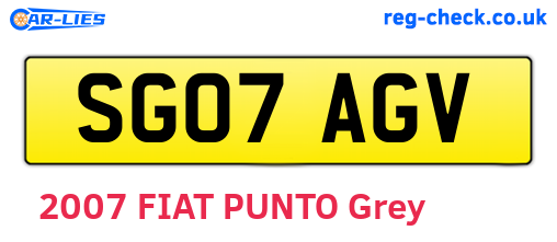 SG07AGV are the vehicle registration plates.