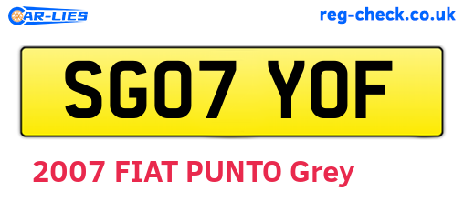 SG07YOF are the vehicle registration plates.