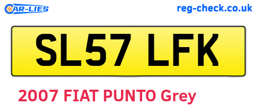 SL57LFK are the vehicle registration plates.