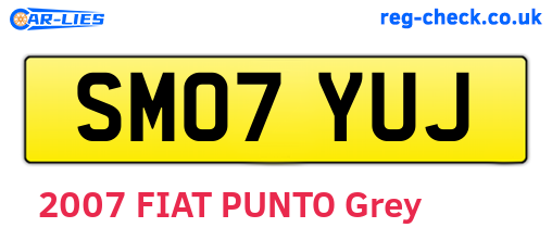 SM07YUJ are the vehicle registration plates.