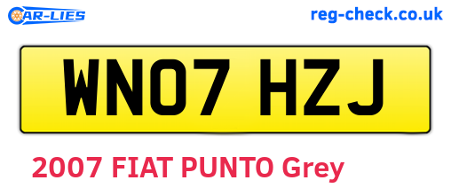 WN07HZJ are the vehicle registration plates.