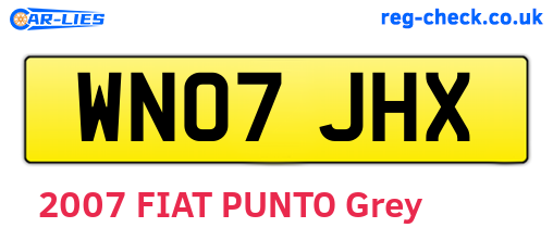 WN07JHX are the vehicle registration plates.