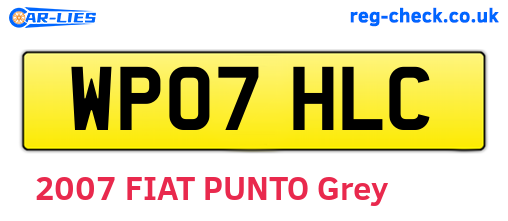 WP07HLC are the vehicle registration plates.
