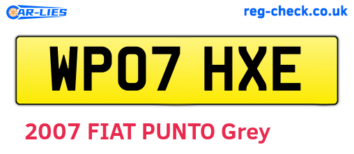 WP07HXE are the vehicle registration plates.