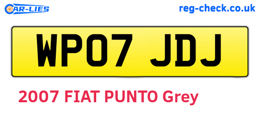 WP07JDJ are the vehicle registration plates.