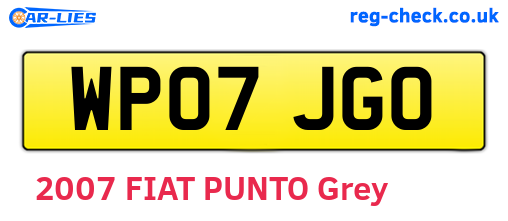 WP07JGO are the vehicle registration plates.