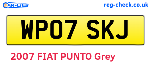 WP07SKJ are the vehicle registration plates.