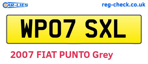 WP07SXL are the vehicle registration plates.