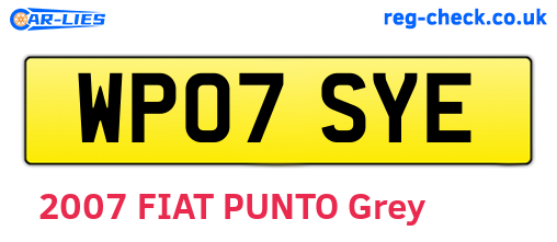 WP07SYE are the vehicle registration plates.