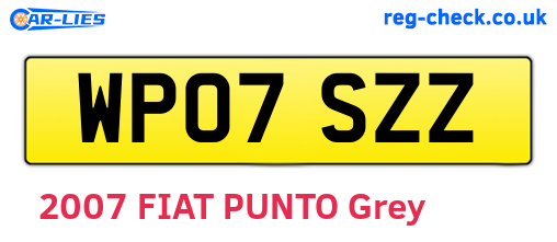WP07SZZ are the vehicle registration plates.