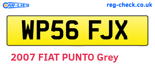 WP56FJX are the vehicle registration plates.