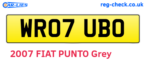 WR07UBO are the vehicle registration plates.