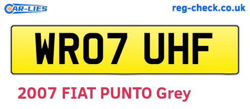 WR07UHF are the vehicle registration plates.
