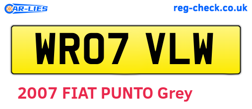 WR07VLW are the vehicle registration plates.