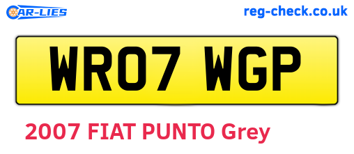 WR07WGP are the vehicle registration plates.