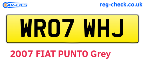 WR07WHJ are the vehicle registration plates.
