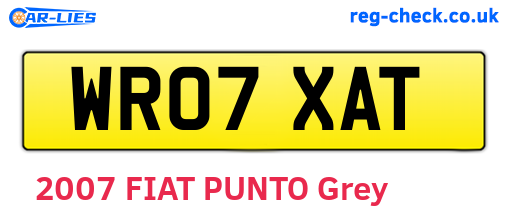 WR07XAT are the vehicle registration plates.