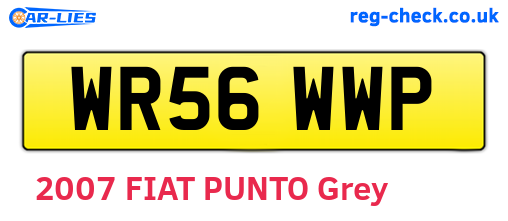 WR56WWP are the vehicle registration plates.