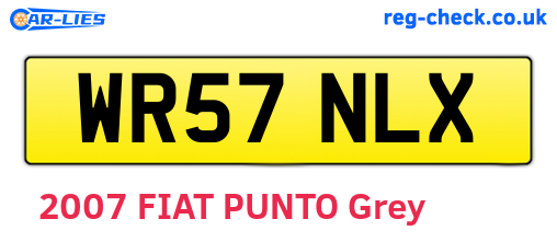 WR57NLX are the vehicle registration plates.