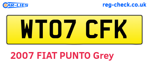 WT07CFK are the vehicle registration plates.