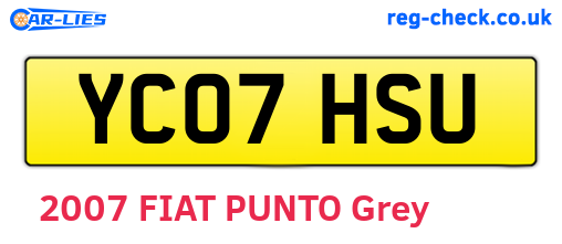 YC07HSU are the vehicle registration plates.