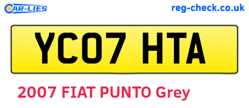 YC07HTA are the vehicle registration plates.