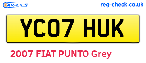 YC07HUK are the vehicle registration plates.